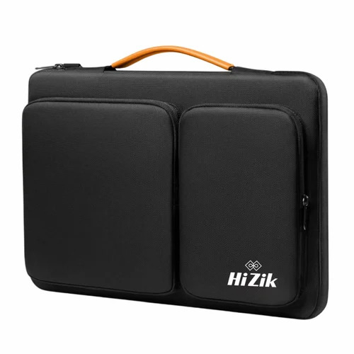 Black Laptop Sleeve - Polyester 15.6 Inch Black, Zipper Closure, Hand Length Handle, Shock Resistant
