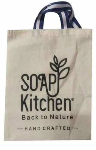 Cotton Printed Bag - Customized Size, Off White | Cotton Fabric, Handles, Open Closure, 10 Kg Capacity