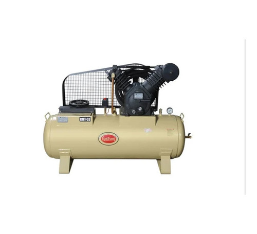 Double Cylinder Reciprocating Air Compressor - Yellow, Black, Electric Drive | Industrial Use