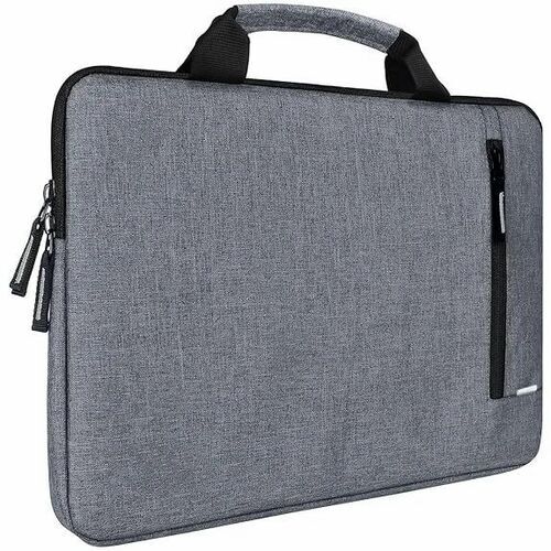 Promotional Laptop Sleeves - Polyester 15.6 Inch, Dark Grey | Biodegradable, Moisture Proof, Recyclable, Shock Resistant, Handled Zipper Closure