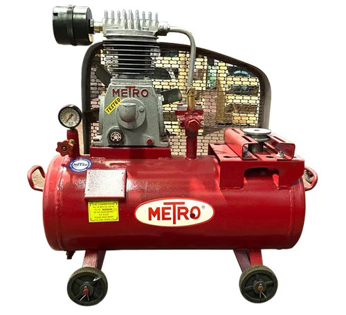 Single Cylinder Air Compressors - 36 Litre, 0.5 HP, Reciprocating Compressor | Red, Black, Air Cooled, Electric Drive, Industrial Use