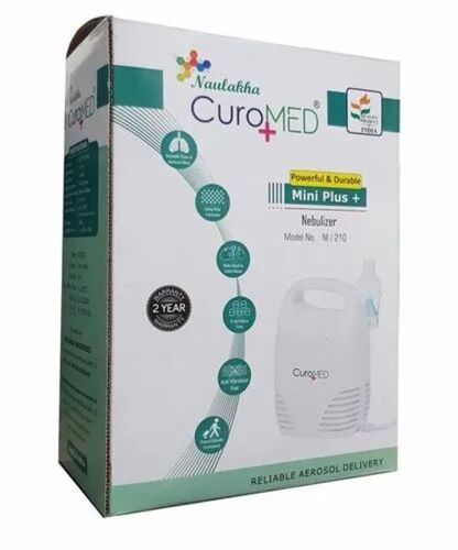 Naulakha Curomed Mini Plus Nebulizer - Plastic, Standard Size, White | Durable, Portable, Rectangular, 1 Year Warranty