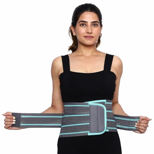 Odhilife Classic Lumbar Support Belt - Standard Size, Gray | Comfortable, Skin Friendly, Foldable, Durable, Box Packaged