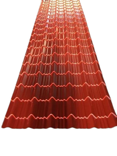 Orange Tile Roof Sheet - Galvanised Iron 24x3.5 ft, 0.50 mm Thickness, Polished Durable Plain Tiles
