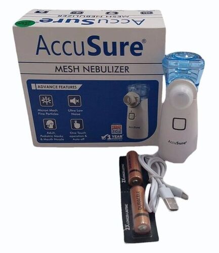 P02 Accusure Mesh Nebulizer - Plastic Standard Size White | Durable Portable 1 Year Warranty