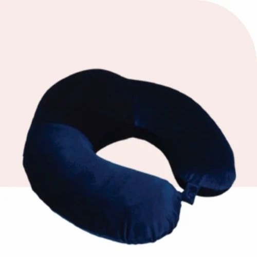 Round Neckrest Pillow - Foam, Blue Polyester, Rectangle | Soft, Comfortable Microfiber Filling