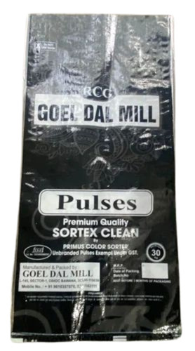 Black Bopp Printed Pulses Packaging Bags - BOPP, 30 Kg Capacity, Black, Waterproof, Resealable Closure, Eco Friendly, Fine Finish