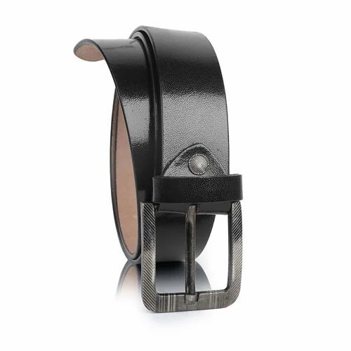 Black Men Plain Leather Belt