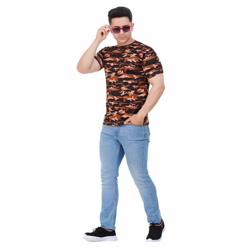 Printed Men Round Neck T Shirts