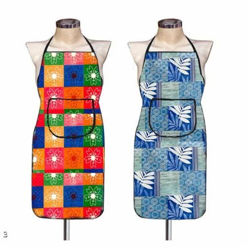 Printed Multicolor Kitchen Apron - Cotton, Customized Size, Multicolor | Durable, Fine Finished, Modern Design