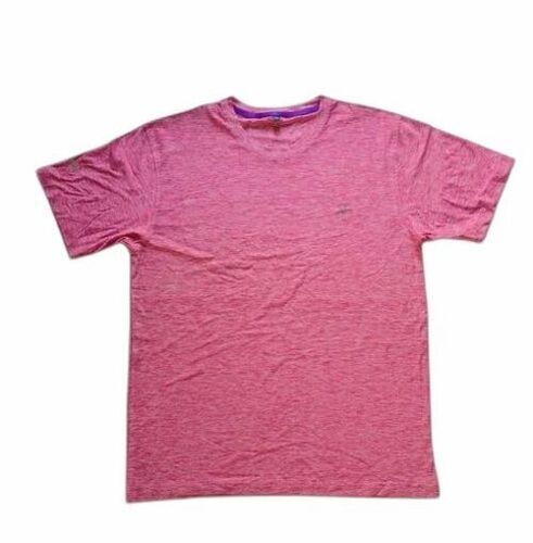 Round Plain Pink T Shirt