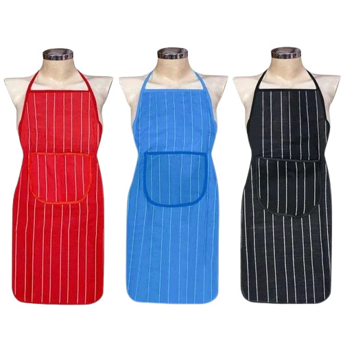 Striped Cotton Kitchen Apron - 54 x 0.5 x 78 cm, Multi Color, Durable Fine Finished Design