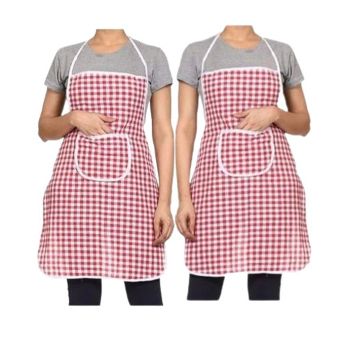Stripped Kitchen Apron - Cotton, 54x0.5x78 cm, Pink and White | Durable, Fine Finished, Modern Design
