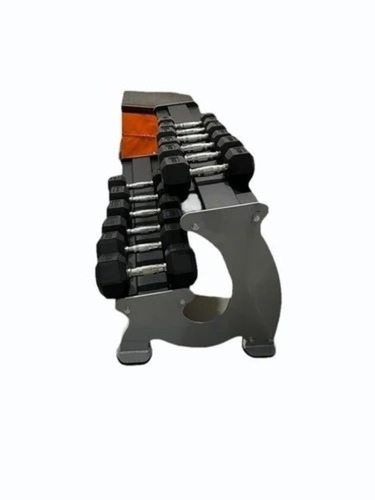 Two Tier Dumbbell Rack - Mild Steel, 24x18x24 Feet, Black | Manual Operation, Commercial Use Frame