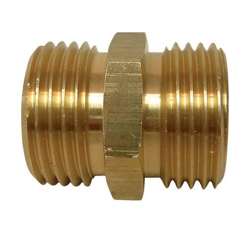 Brass Male-To-Male Hose Adapter