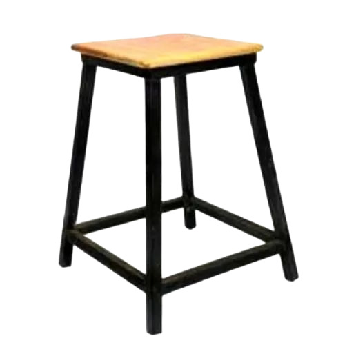 Durable Wooden Stool - Solid Wood Brown Polished Surface Termite Proof Easy to Clean