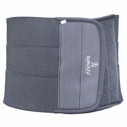 Odhilife Grey Body Back Support Belt - Standard Size, Gray | Comfortable, Skin Friendly, Portable, New, Box Packaging