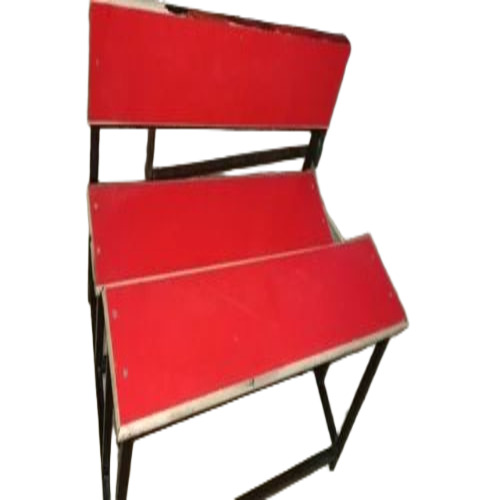 Red School Benches And Desks - Wood and Iron, Brown, Polished | Durable, Easy To Clean, Termite Proof, Lightweight, Washable