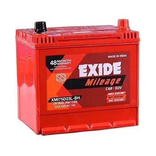 Car Battery - Lead Acid, 12 Volt, Compact Size | Energy Storage, High Cranking, Rechargeable, Maintenance Free, Durable Casing