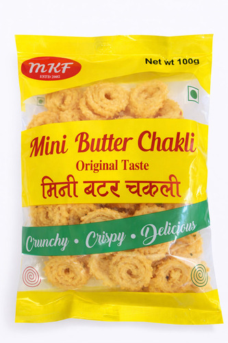 Mini Butter Chakli - Golden Brown Mini Size, Spiral Shape, Max 3-5% Moisture, Ready-to-Eat, Crunchy & Crispy
