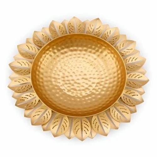 New Patta Urli Gold Finish - 10 Inch, 500 ML, Golden | Polished, Plain Pattern, Good Quality