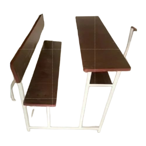 Three Seater Classroom Desk - Wood 36x30x30 Inch Brown, Polished, Termite Proof, Strong Flexible