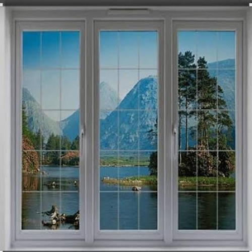 Upvc Window - Wood Material All Sizes Silver Color | Durable Weather Resistant Thermal Insulation Sound Proof Energy Efficient Rust Resistant