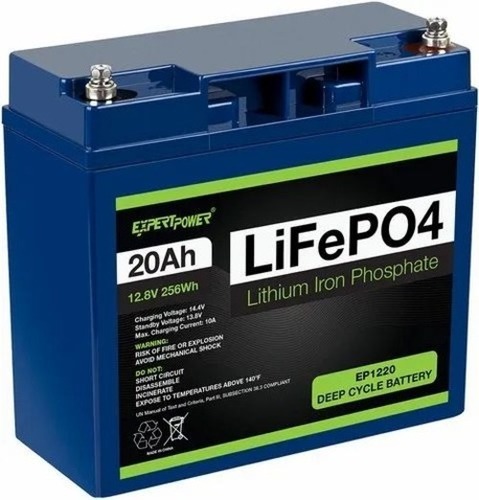 ExpertPower Lithium Lifepo4 Deep Cycle Rechargeable Battery - 6x2.6x3.7 Inch 12.8V 10A | Deep Cycle Rechargeable Lithium Ion