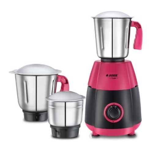 Mixer Grinder - Plastic, Pink & Black, 3 Jars, 220-440V | Electric, Multifunctional, High Speed, Durable, Lightweight, Stainless Steel Blades, Low Noise