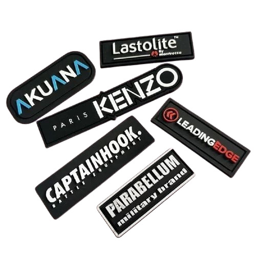 Printed Bag Label - Rubber 50x32mm Black, Digital Printed, Waterproof, Eco Friendly