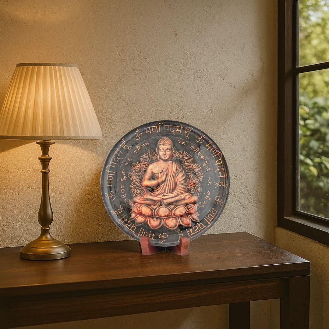 Ritualistic Nirvana Wall Plate With Stand - Color: Brown