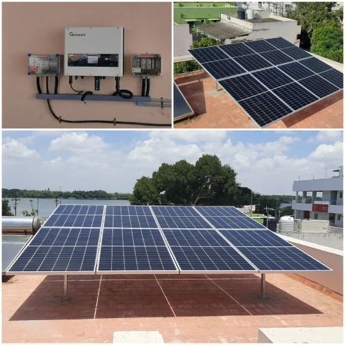 Subsidies Solar Rooftop System - 10 Kw Grid Tie, Blue Mounting Structure | Residential, Commercial, Industrial Use