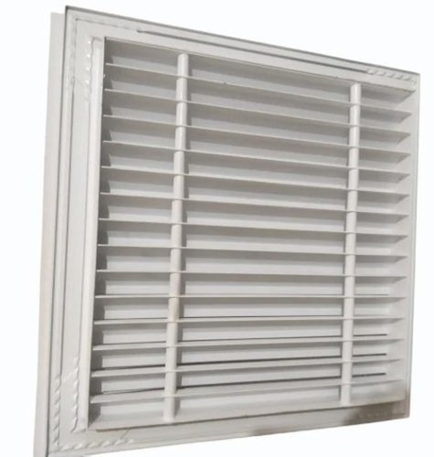 White Aluminum Louvers - Aluminum, 12 Inch, White, Adjustable Rectangle | Powder Coated Surface Finish, For Home and Office Doors