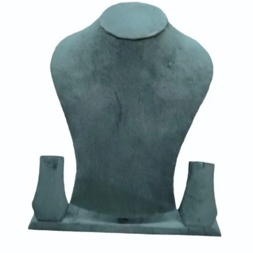 15inch Velvet Necklace Display Stand - Velvet 15 Inch Dark Green Free Standing Unit Adjustable Fine Finish Durable Eco-Friendly