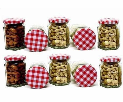 200ml Dry Fruit Hexagonal Glass Jar