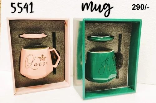Ceramic Coffee Mug - Ceramic, 250 ml, Multi | Printed Queen And King Design