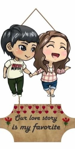 Couple Wall Hangings - MDF, Golden, Custom | Handmade & Machine Made Decoration