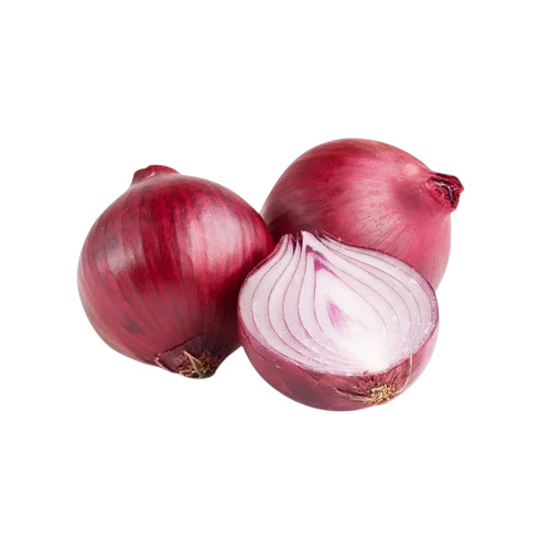 Fresh Red Onion - 50 kg Packaging, Round Shape, Raw, Cooked Style, Red Onion Variety