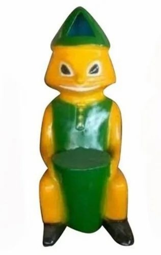 Frp Cartoon Dustbin - Fiber, 5L, Yellow, Rabbit Shape, Open Top | Outdoor Use