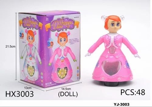 Plastic Electronic Doll With Light And Music - Plastic, Pink | For Kids Age 1-5