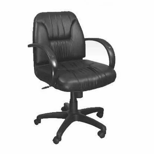 Staff Chairs - Fabric Plastic Stainless Steel, Standard Size, Black, 360 Swivel, Adjustable Height, Lumbar Support