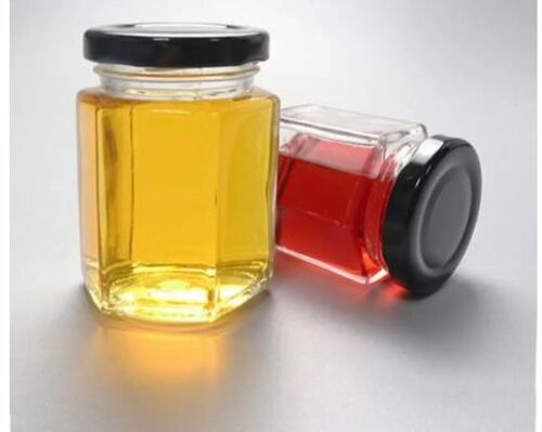 Transparent Hexagonal Honey Glass Jar