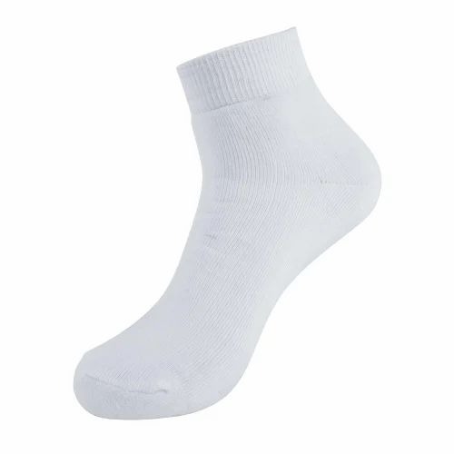 White Ankle Socks - Cotton, All Size, White, Printed | Anti Wrinkle, Fancy, Comfortable, Washable