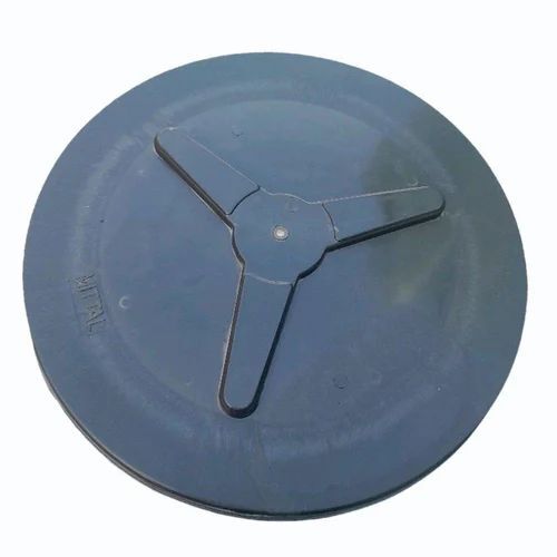 500 Mm Abs Plastic Round Water Tank Lid, Black, Durable Lightweight Finish