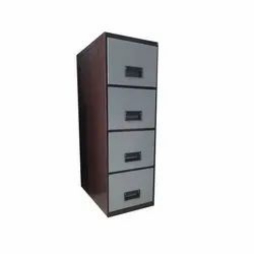 File Cupboard - Iron Standard Size Gray 4 Doors 4 Shelves | Key & Handle Lock Rust Resistant Floor Standing