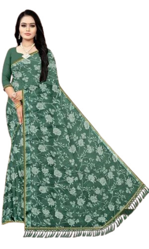 Ladies Floral Printed Party Wear Saree