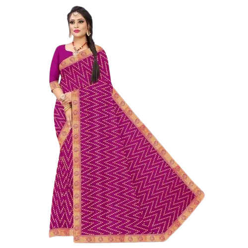 Ladies Silk Saree - Silk, Pink, Printed | Elegant Design, Comfortable Fit, Lightweight, Breathable
