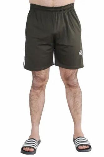Men Olive Green Cotton Shorts - Regular Fit, Half Sleeves, Lightweight, Breathable, Comfortable