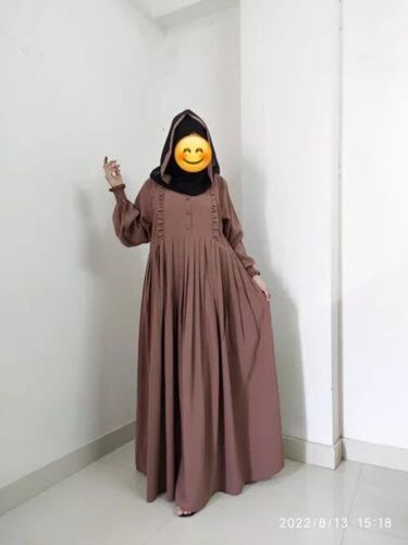 Beautiful Front Frill Plated Abaya