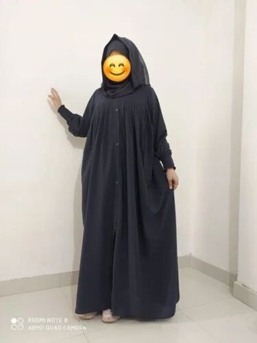Front Open Abayas - Black, Long Sleeve, All Size | Modern Design, Anti Wrinkle, Comfortable, Stylist